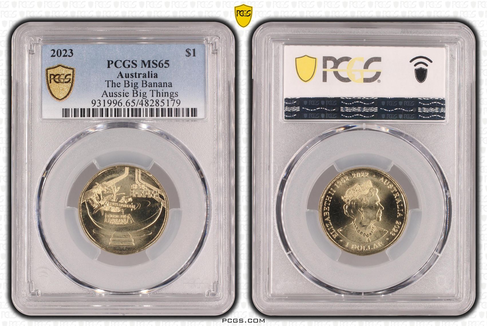 The Big Banana Aussie Big Things, One Dollar, 2023, PCGS MS65