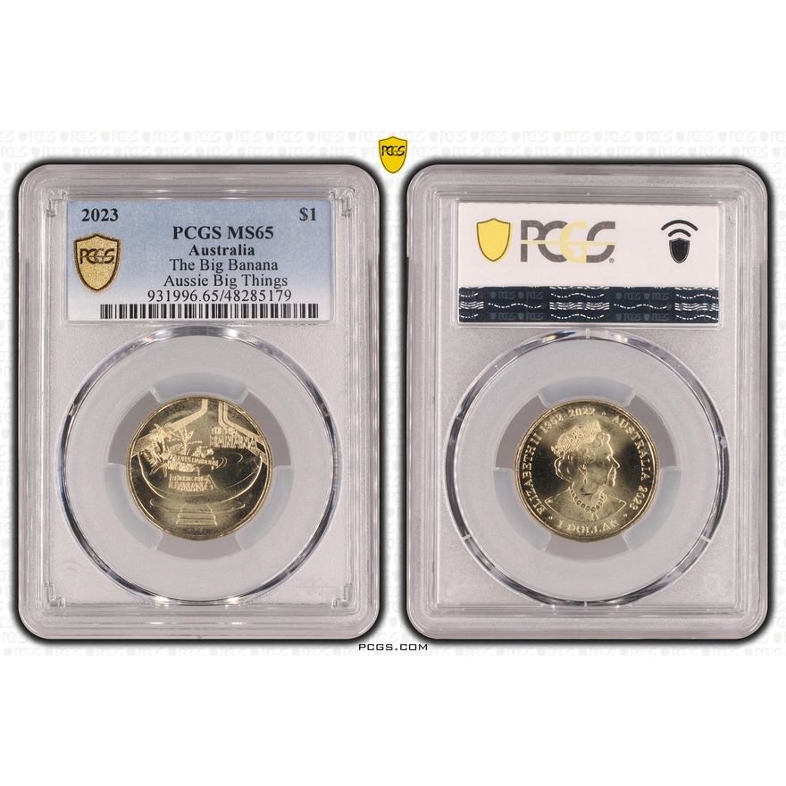 The Big Banana Aussie Big Things, One Dollar, 2023, PCGS MS65