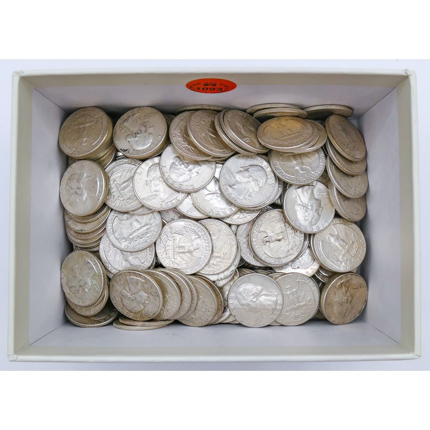 Box 227pc US Silver Washington Quarters AU 1963-64