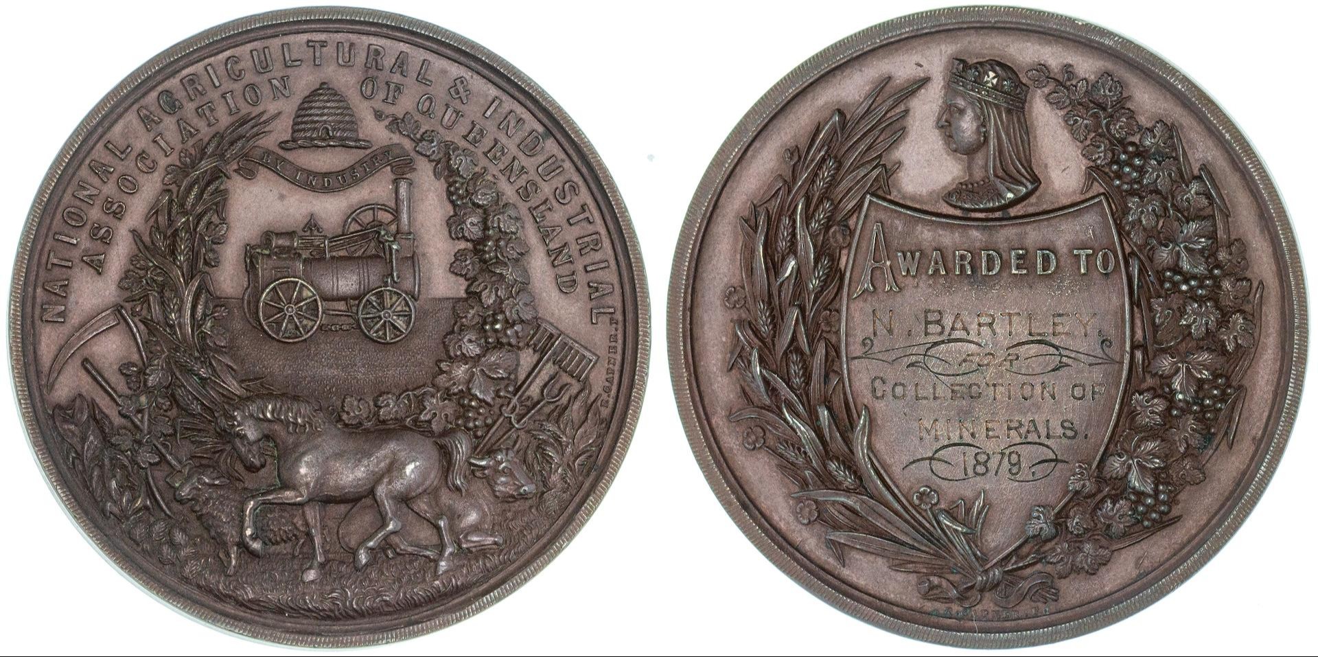 Queensland Agricultural Show Medal, 1879, gEF