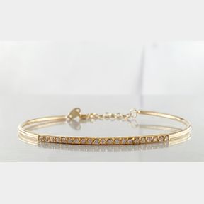 18CT YELLOW GOLD BANGLE WITH 21 DIAMONDS TOTAL 0.280CT COLOUR IJ CLARITY VS/SI - 51929/3548