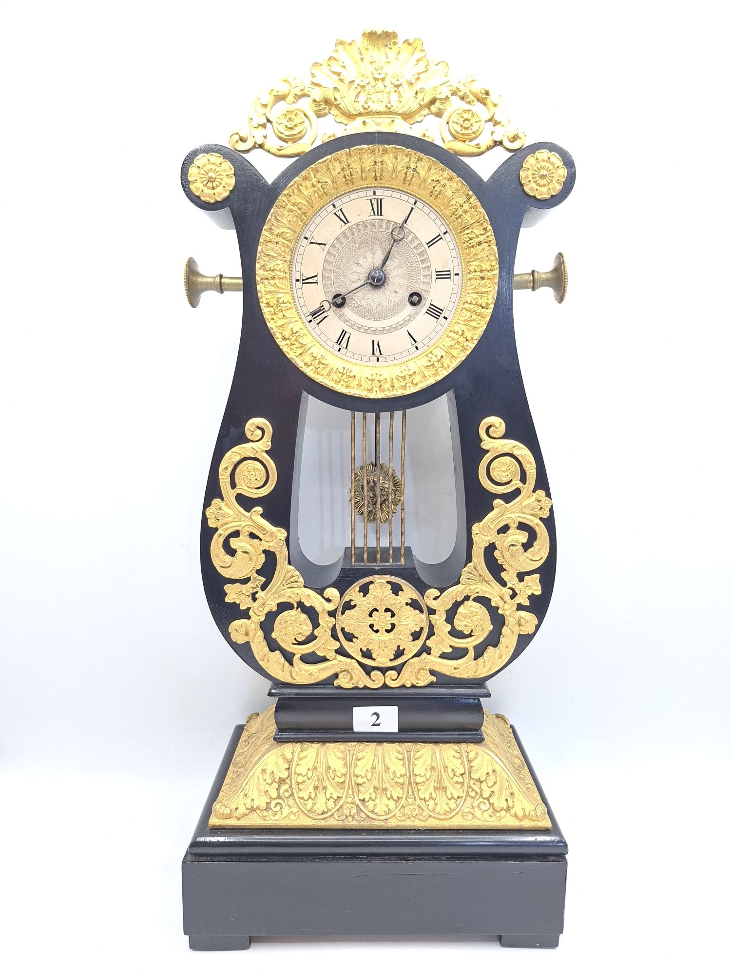 A French Empire Lyre Clock