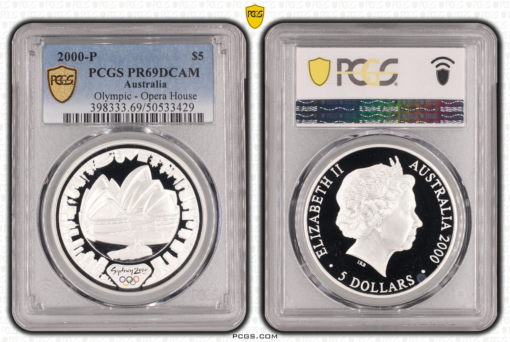 Olympic - Opera House, Five Dollar, 2000-P, PCGS PR69DCAM