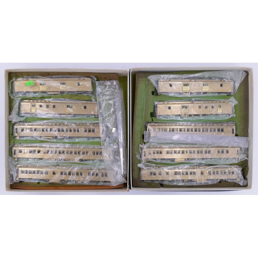 2 Sets Vintage Brass HO Scale Passenger Cars in Boxes