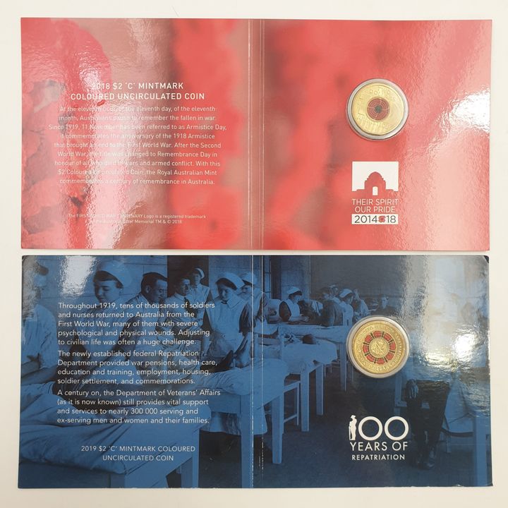 Carded 'C' MM $2 Coins (x2)