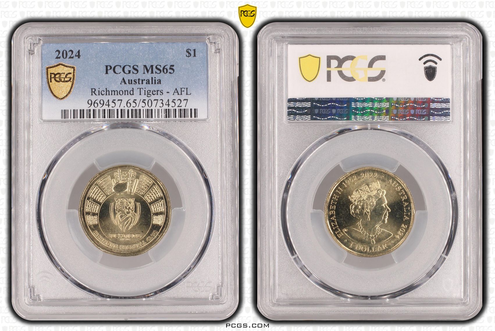Richmond Tigers - AFL, One Dollar, 2024, PCGS MS65