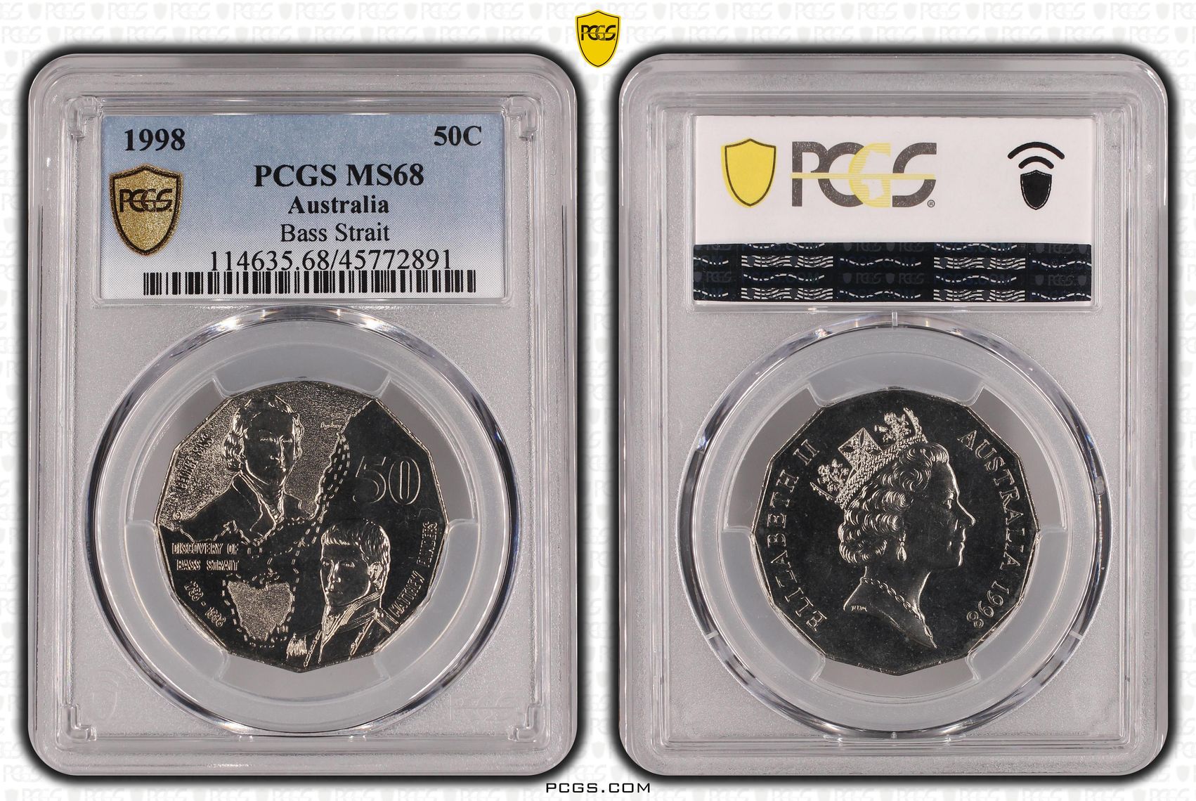 Bass Strait, Fifty Cent, 1998, PCGS MS68
