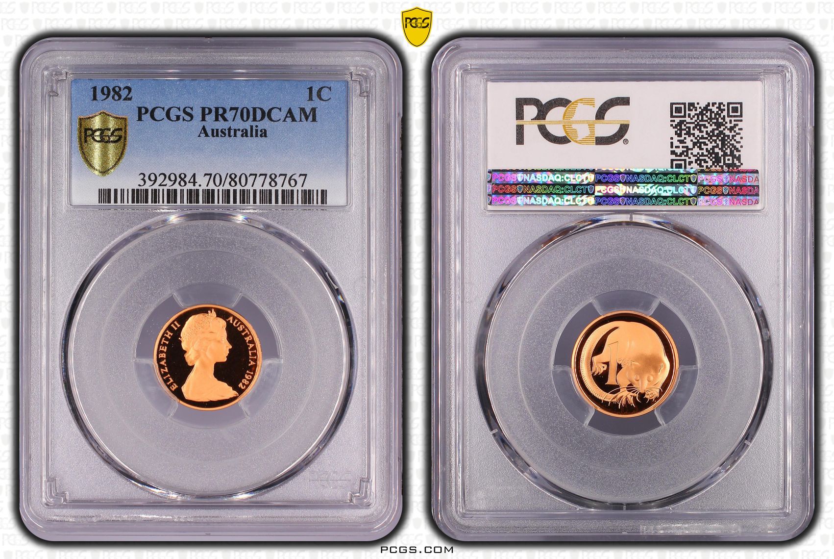 11 · 1982 Australia One Cent, 1c Proof PCGS - PR70DCAM POP 34/0 -767