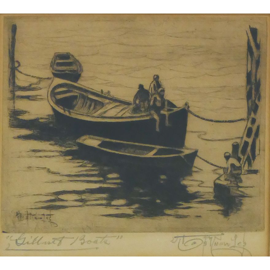 Joseph Knowles 'Gillnet Boats' Etching.