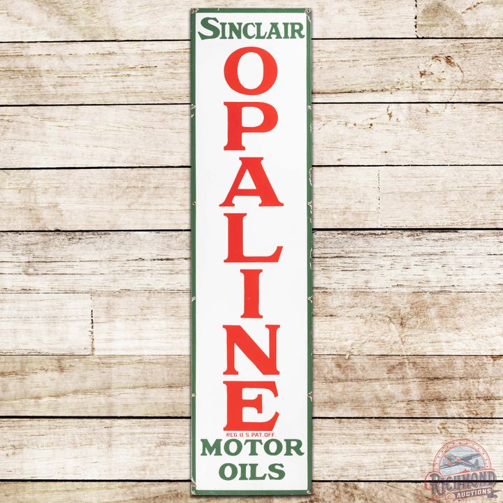 Sinclair Opaline Motor Oils Vertical SS Porcelain Sign