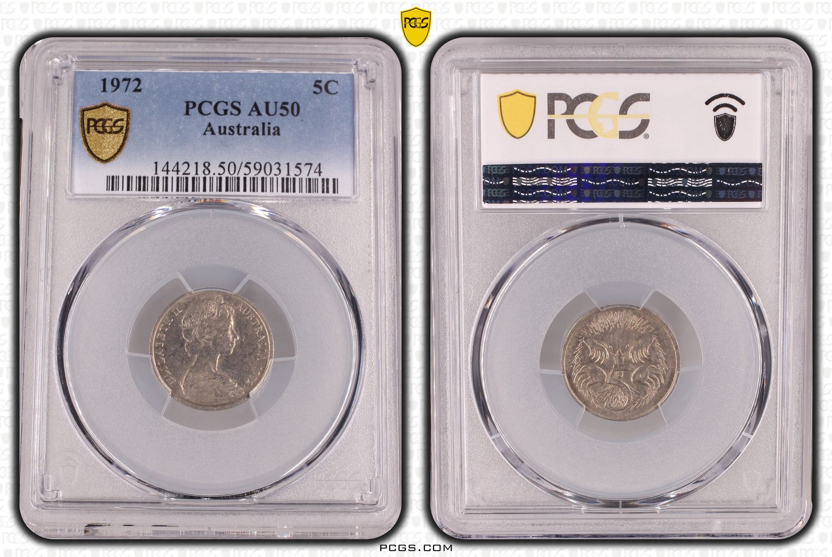 Five Cent, 1972, PCGS AU50