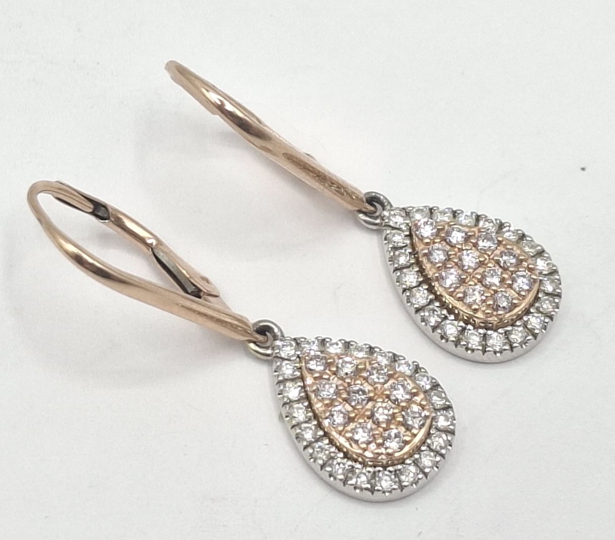 14k Gold Diamond Drop Earrings