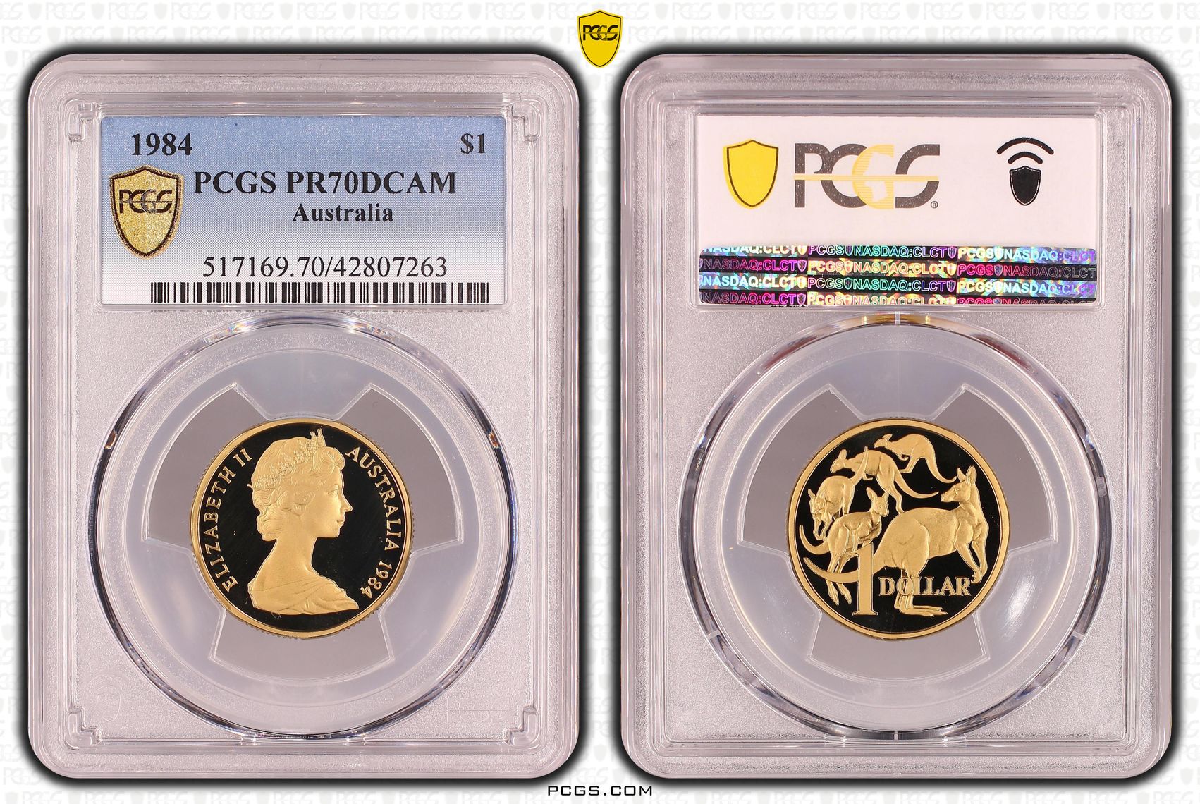 1984 Australia One Dollar, $1 PCGS - PR70DCAM POP 8/0 -263