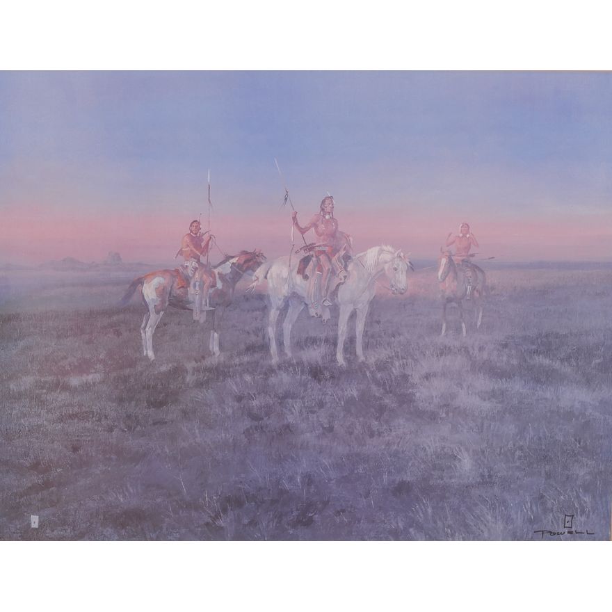 Asa Lynn ''Ace'' Powell (1912-1978) Western ''Natives on Horseback'' Signed Lithograph.