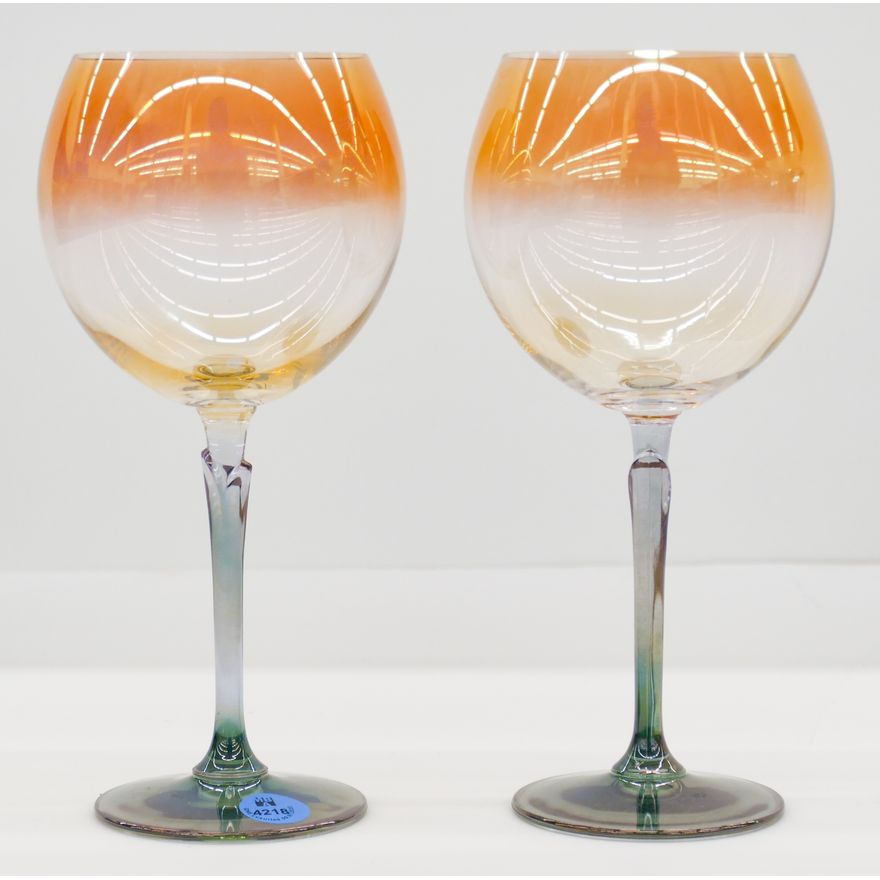 2pc Iridescent Wine Glasses 8.25''