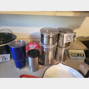 Stainless canister, thermos mugs, and other silicone containers