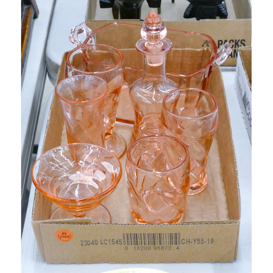 Box Pink Depression Glass