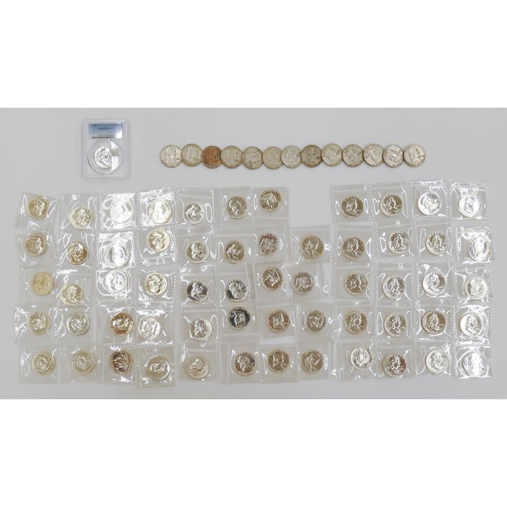 73pc United States Ben Franklin Half Dollar Coins