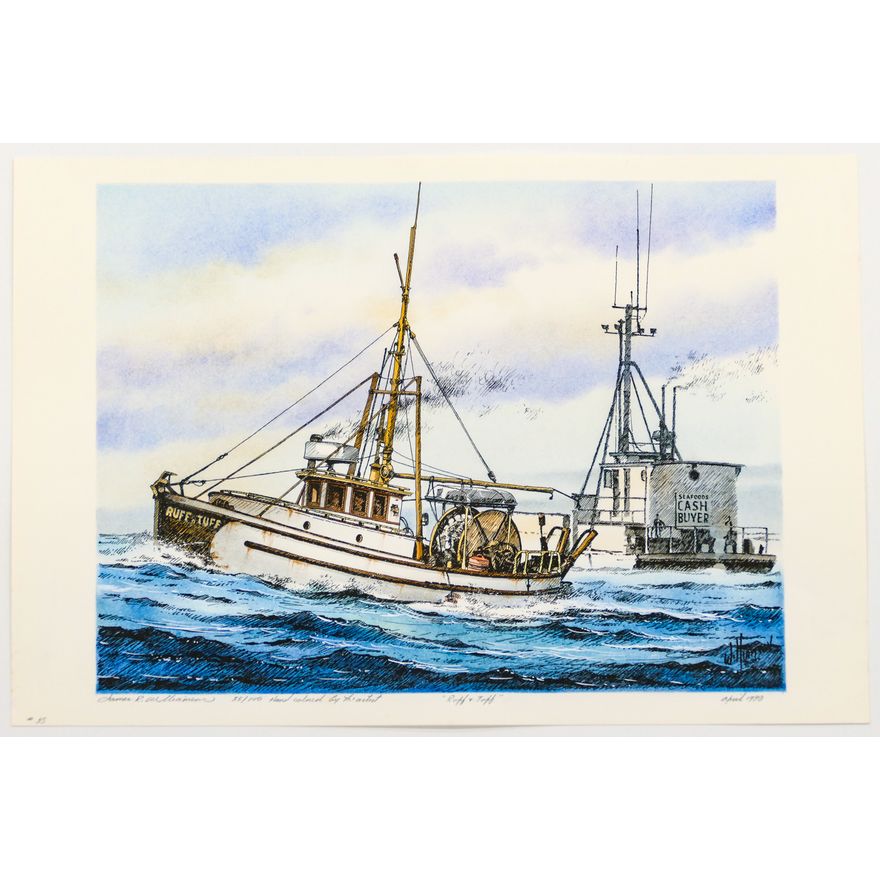 James R Williamson ''Ruff + Tuff'' S/N 1990 Hand Colored Print
