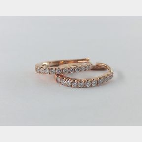 18 Ct Rose Gold Earrings With 22 Diamonds Total Carat Weight = 0.38ct Color I-J Clarity Vs/Si - 51533/108