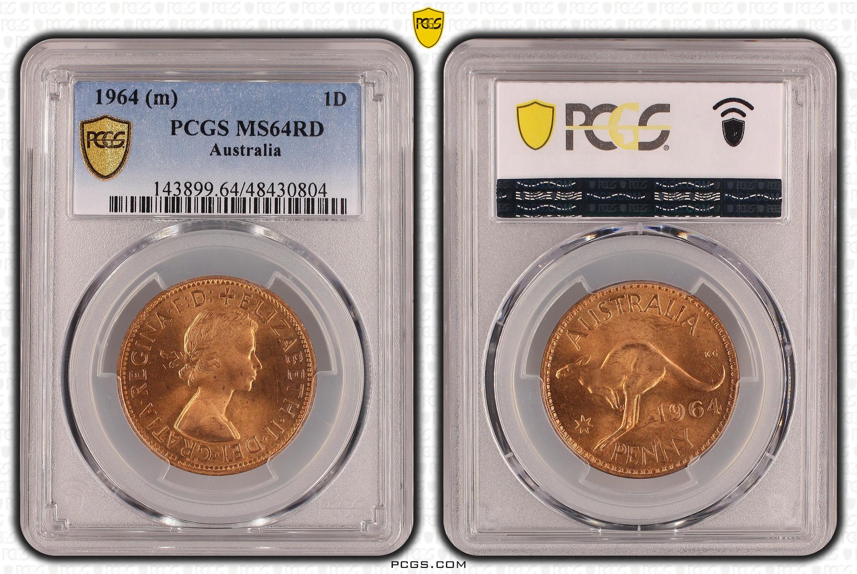 Elizabeth II, Penny, 1964, PCGS MS64RD