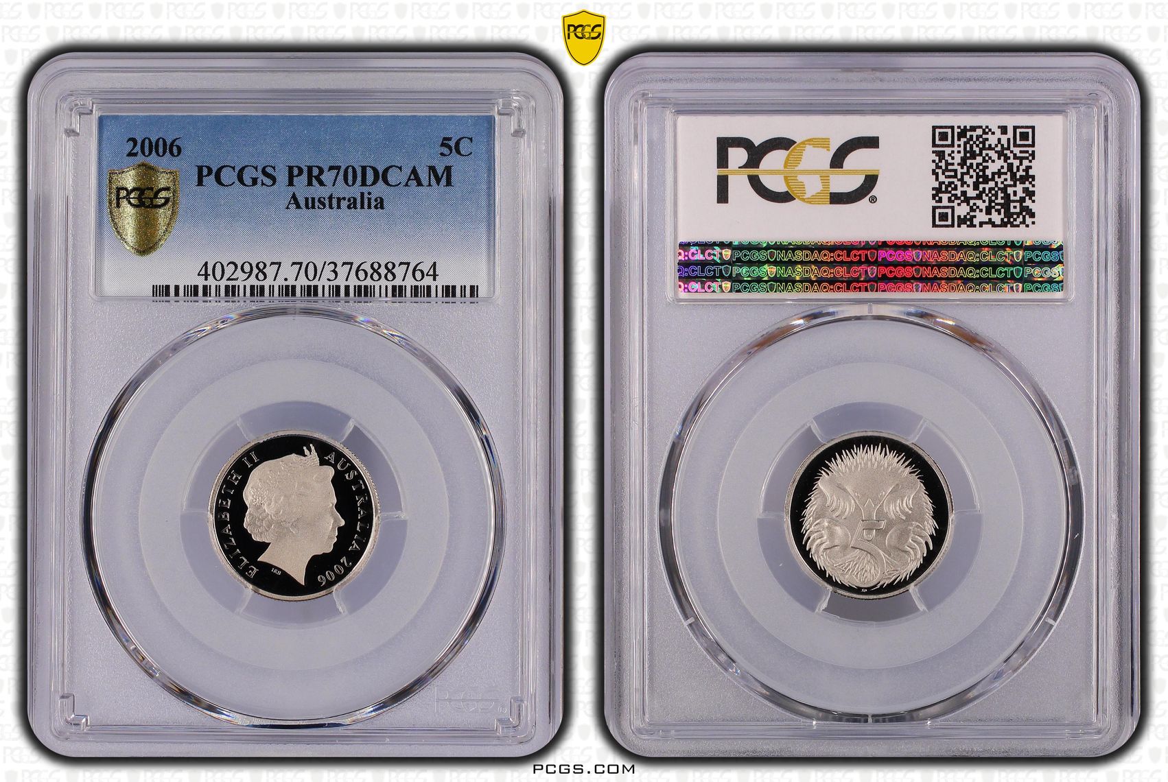 Top pop, Five Cent, 2006, PCGS PR70DCAM