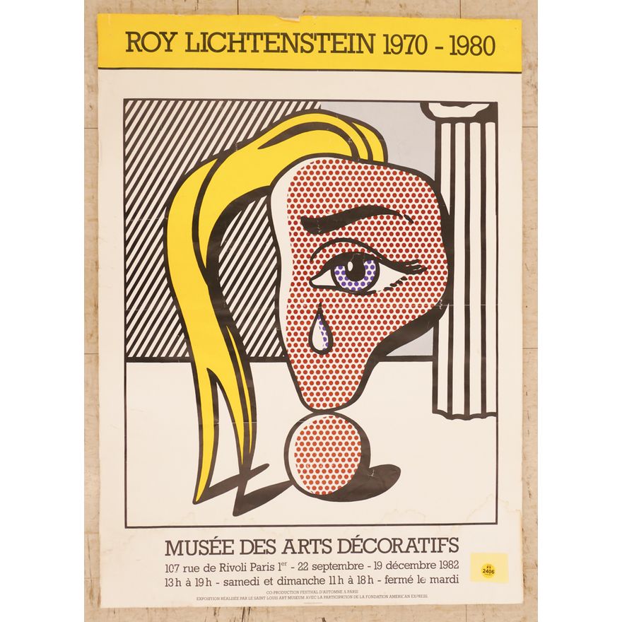 Roy Lichtenstein 1970-1980 Exhibition Poster - As Is- 31.5x22.5'' loose