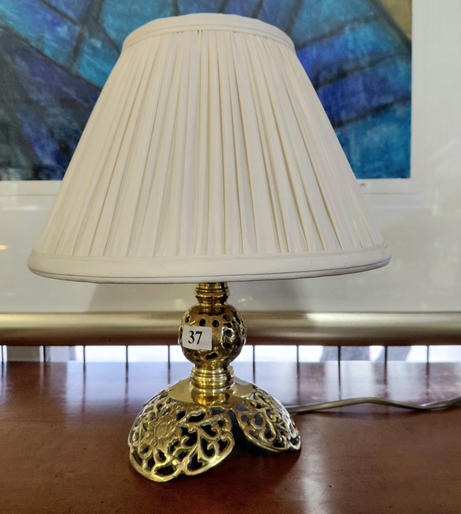 37 · BRASS OPENWORK LAMP