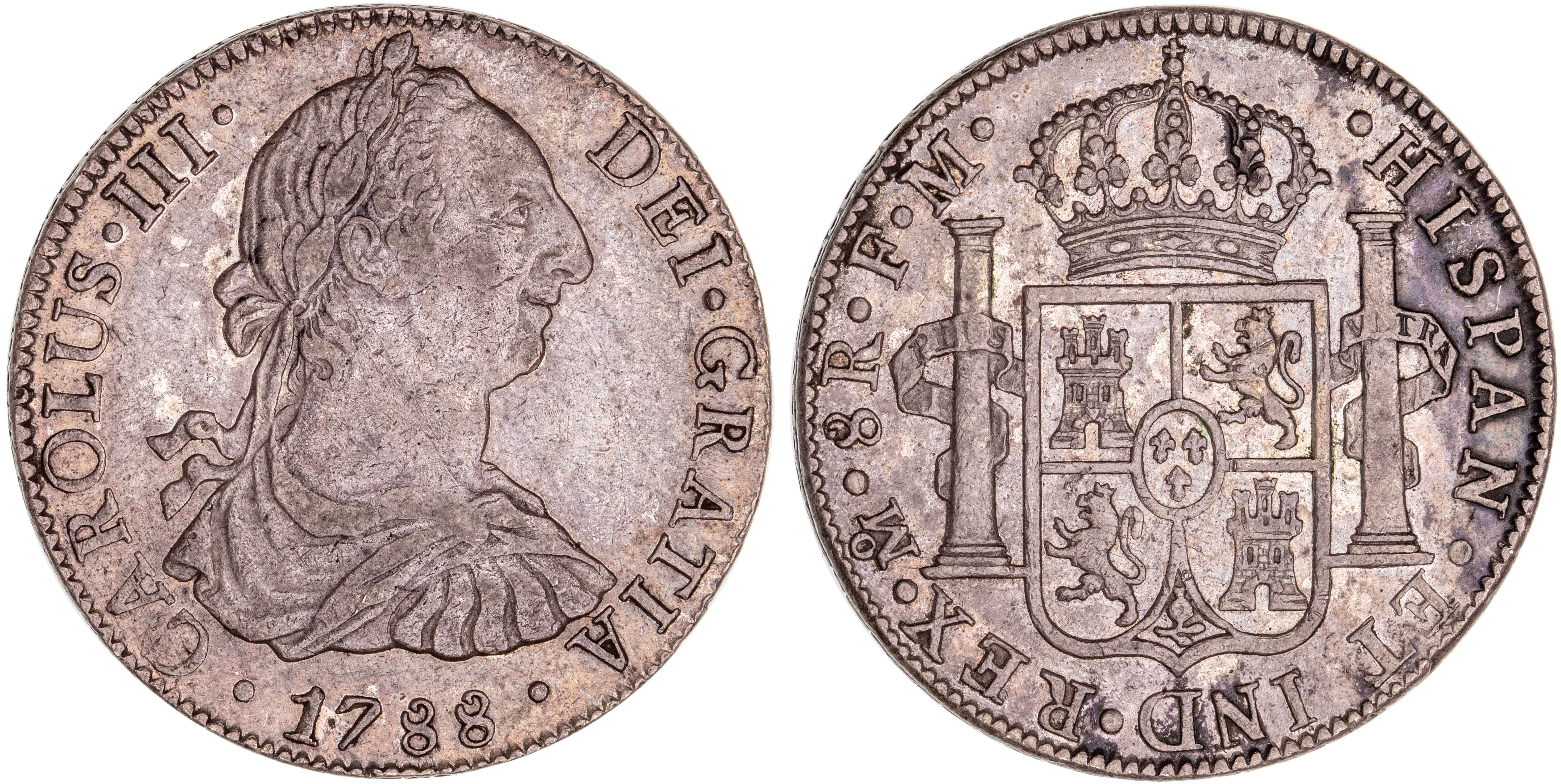 Mexico, Charles III, Eight Reales, 1788-FM, EF