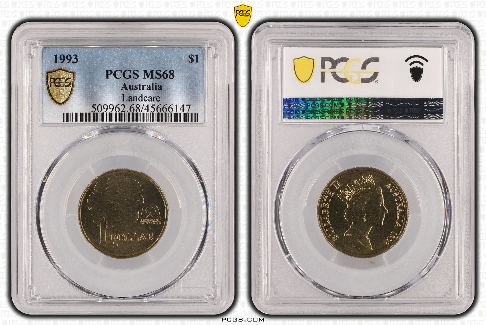 Landcare POP 18/0, One Dollar, 1993, PCGS MS68