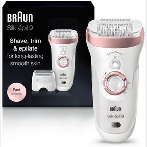 BRAUN 3-IN-1 SILK-EPIL EPILATOR SERIES 9-720, WET & DRY HAIR REMOVAL DEVICE, 100% WATERPROOF, CORDLESS AND RECHARGEABLE