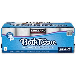 30 ROLLS KIRKLAND SIGNATURE WIDE SHEETS BATH TISSUE