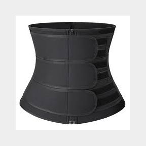 Body Belt Zipper Corset Waist Trainer For Slimming Shapewear Sportswear - Black - 51656/2 P1 (A3)