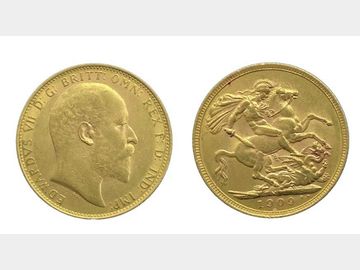 1909 EDWARD VII LONDON MINT GOLD SOVEREIGN