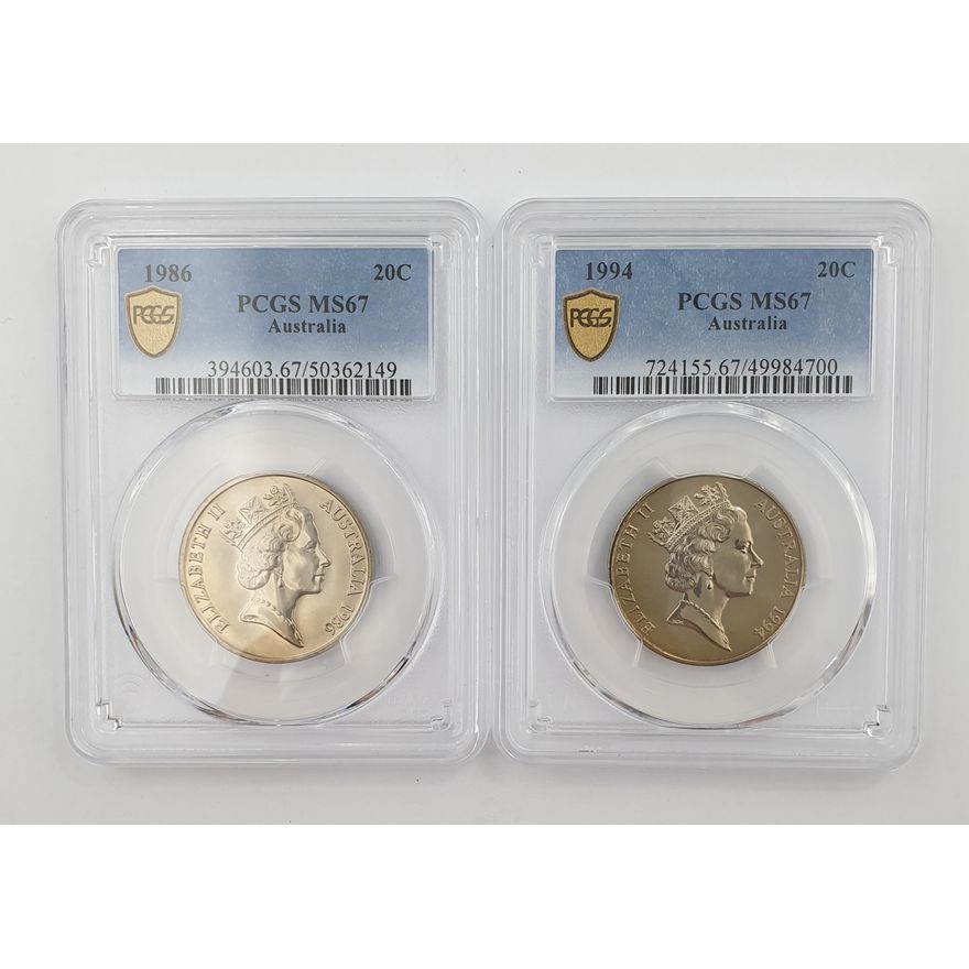 PCGS Graded 20c Coins (x2)