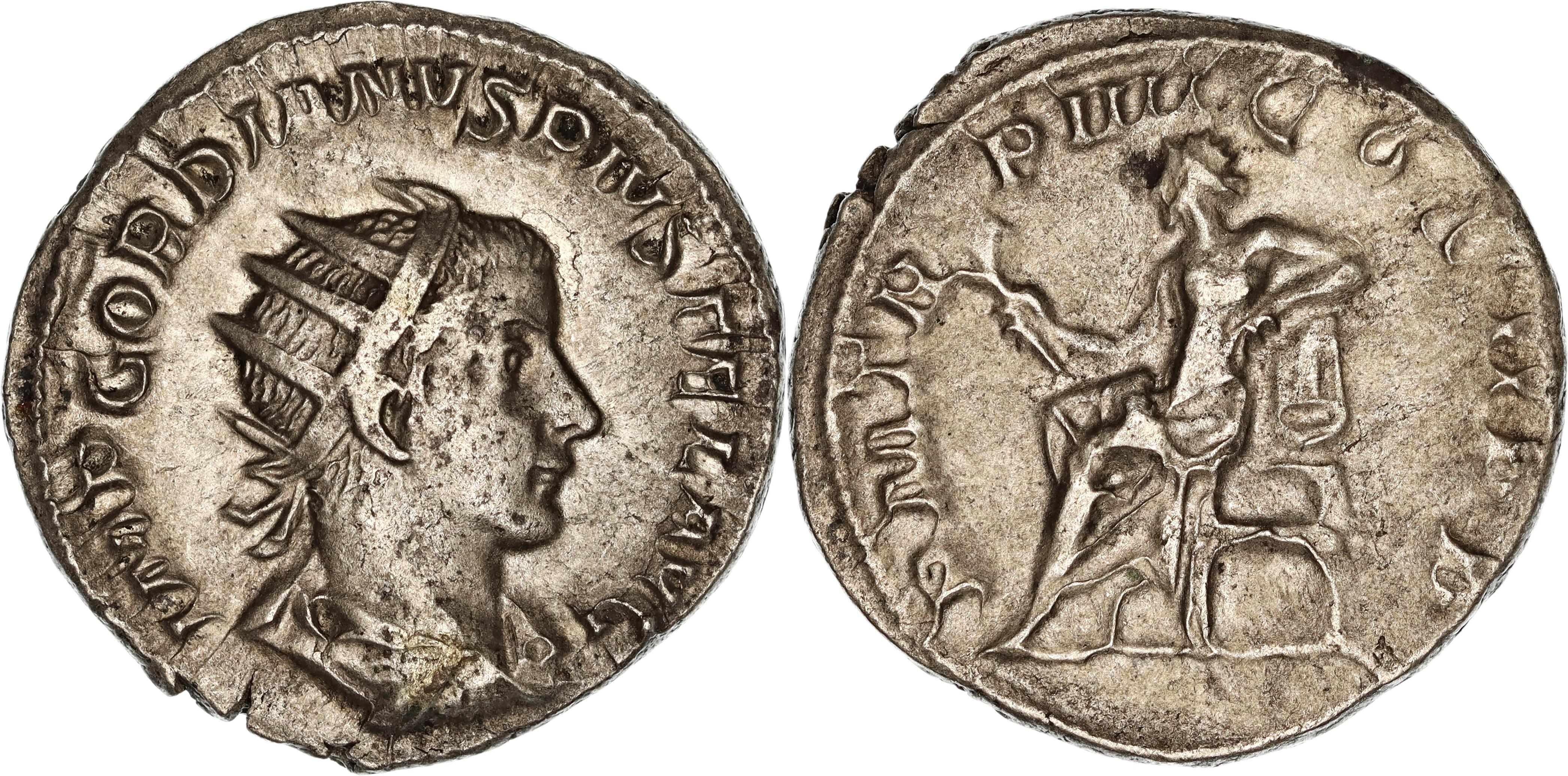 Roman Empire, Gordian III, Silver Antoninianus, 241-242 AD, nVF