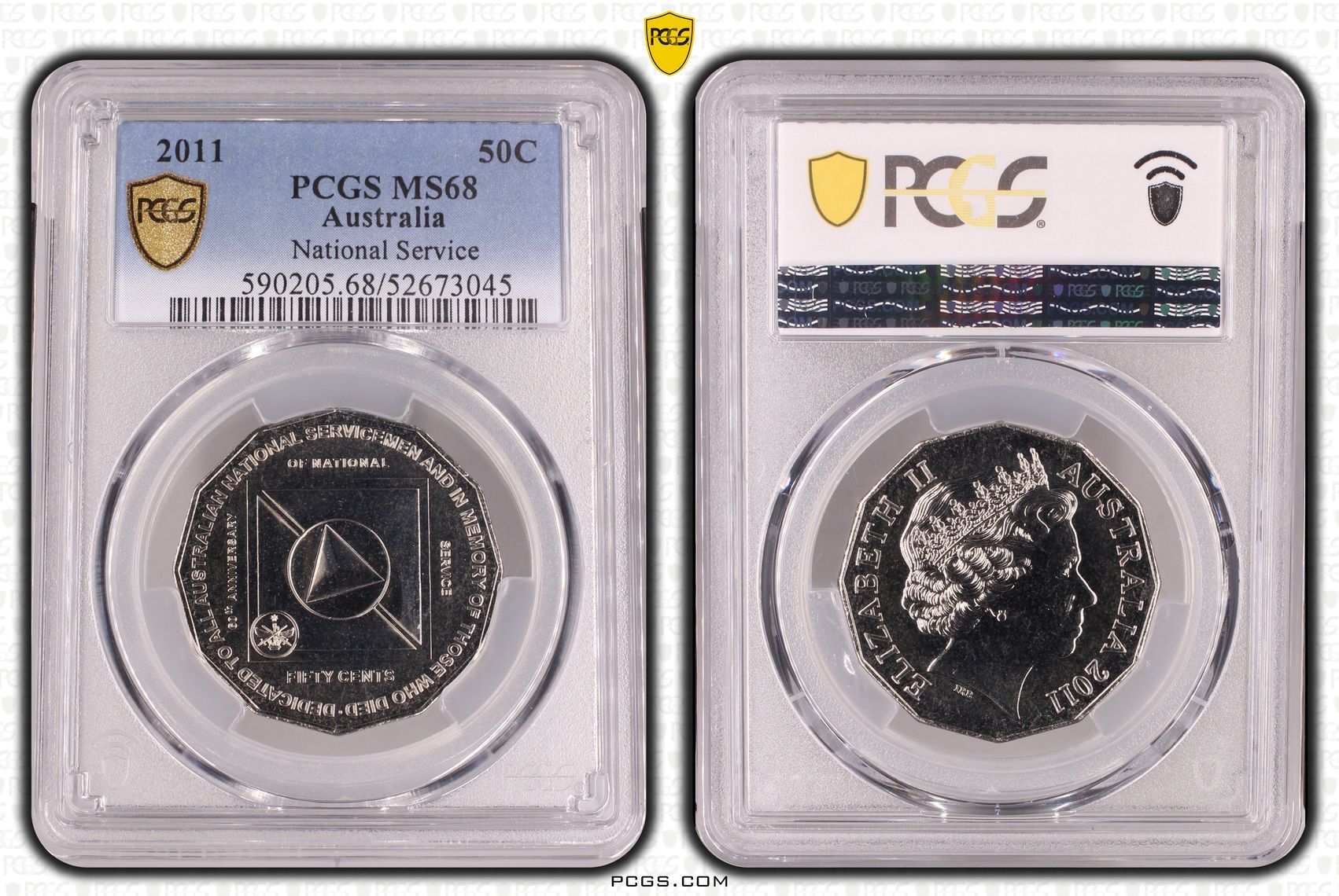 National Service, Fifty Cent, 2011, PCGS MS68