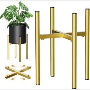 PLANT STAND - METAL PLANT STANDS FOR INDOOR PLANTS ADJUSTABLE FOR 8-12 INCHES PLANT POT (NOT INCLUDED), PLANTER STAND MID CENTURY