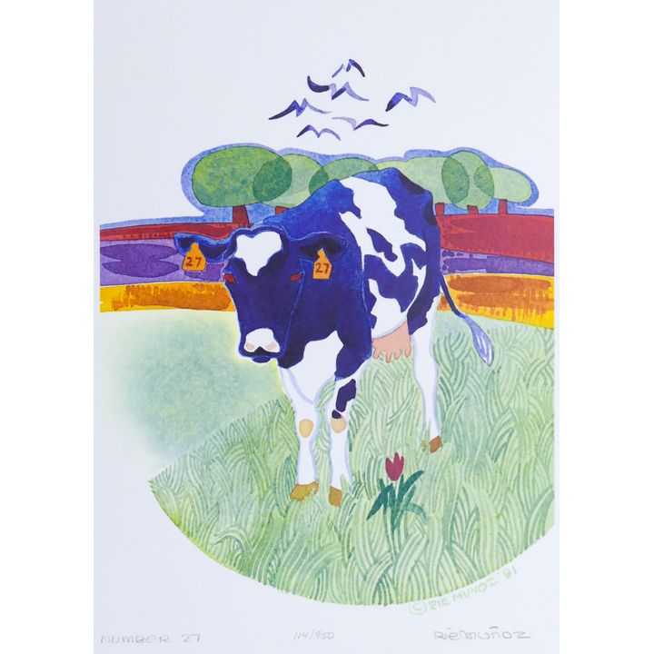 Rie Munoz ''Number 27'' 1991 Signed Print