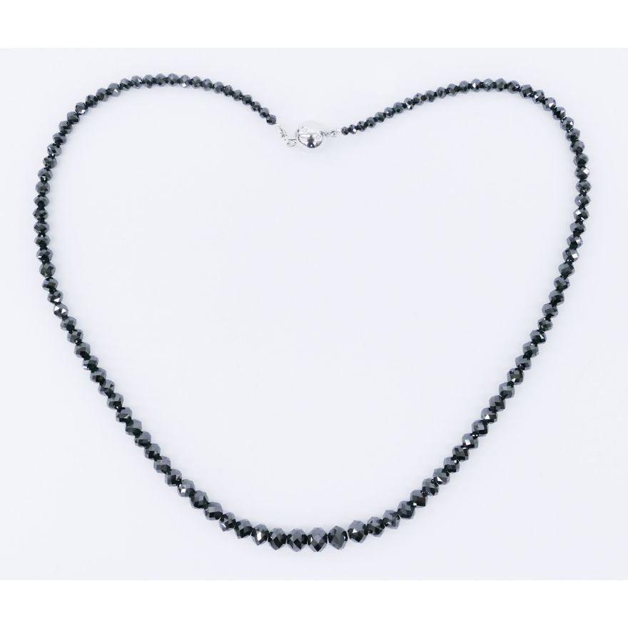 Ladies 80ctw Black Rondelle Diamond 18k Necklace