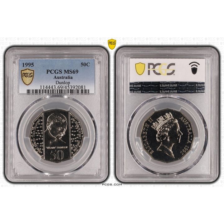 Elizabeth II, Dunlop, Fifty Cent, 1995, PCGS MS 69