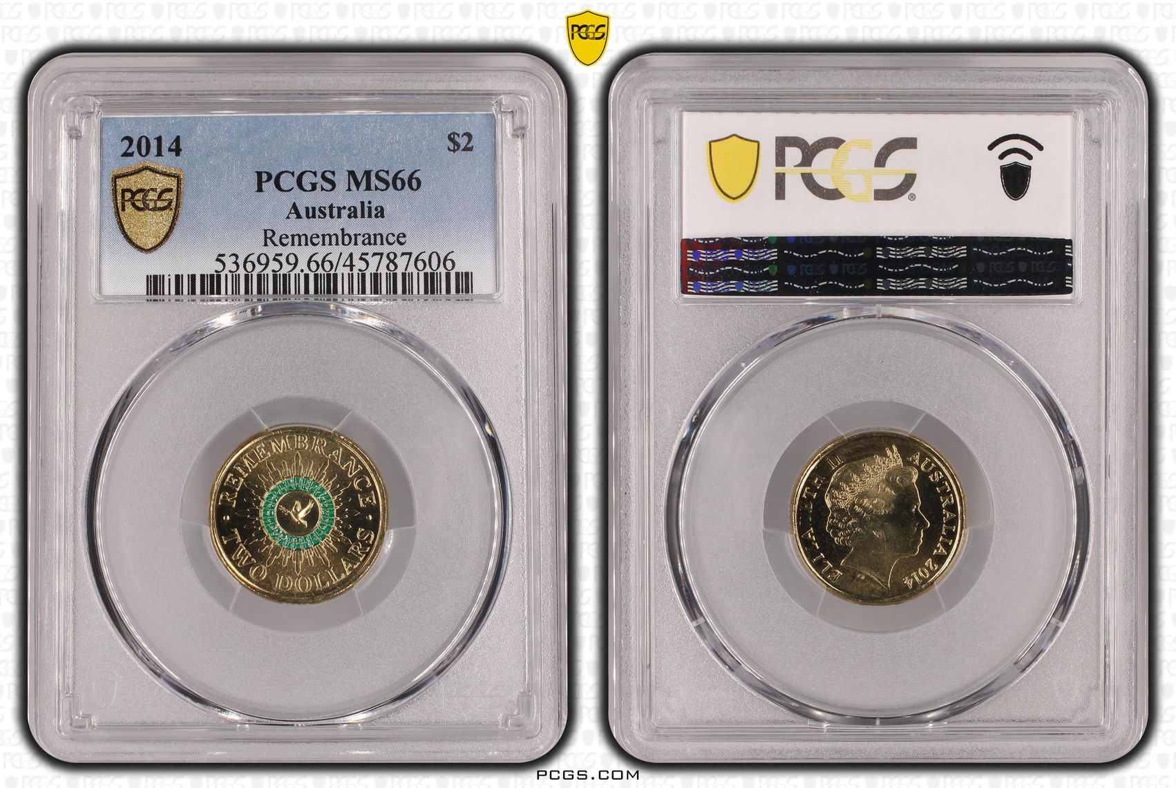 Elizabeth II, Remembrance, Two Dollar, 2014, PCGS MS66