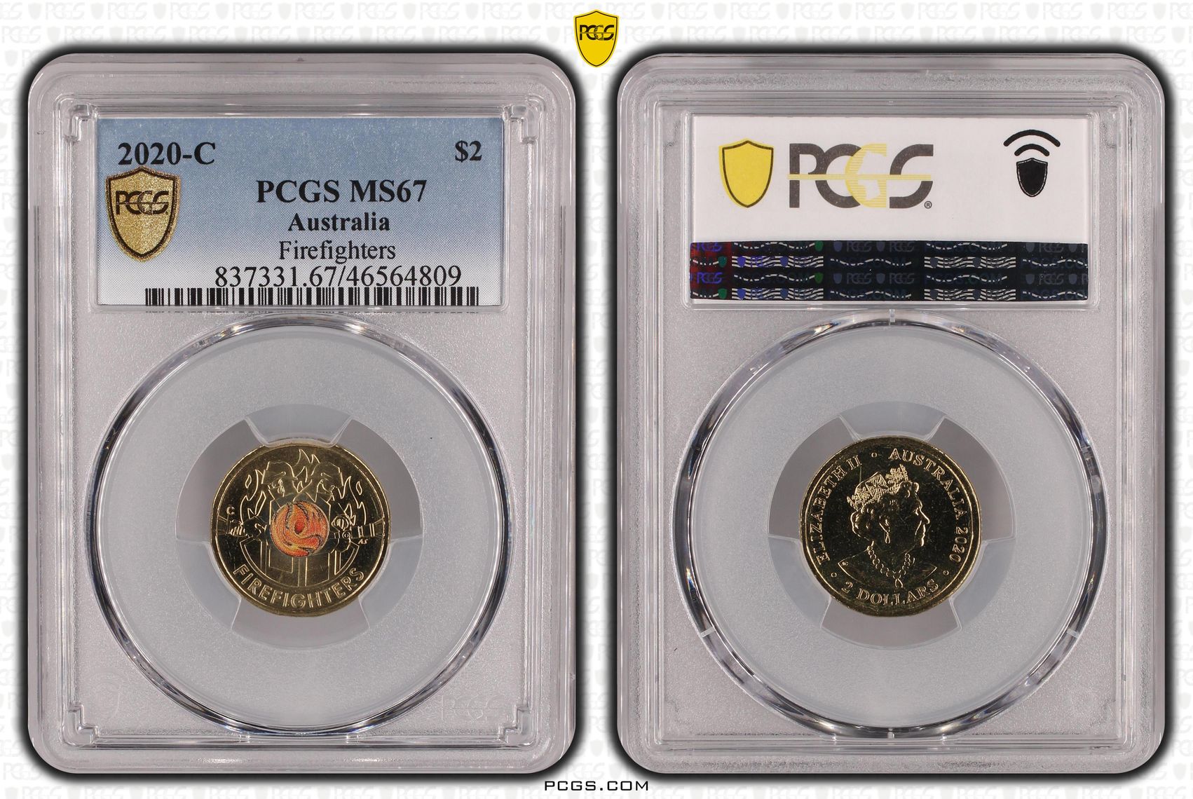 Firefighters Colourised, Two Dollar, 2020-C, PCGS MS67