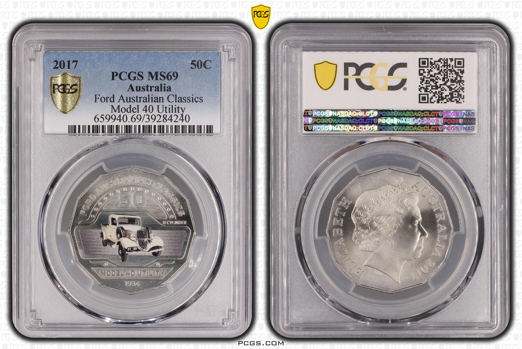 345 · Ford Australian Classics - Model 40 Utility, Fifty Cent, 2017, PCGS MS69