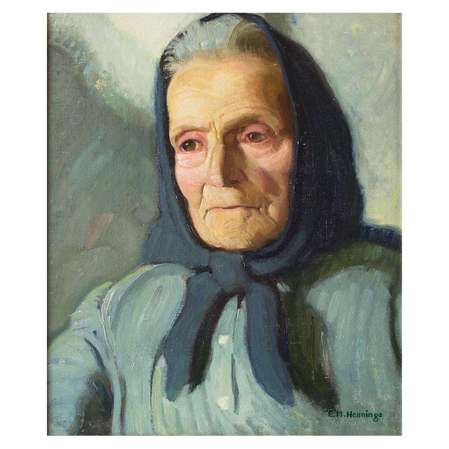 E. Martin Hennings (1886-1956), Old Woman - Chioggia, Italy
