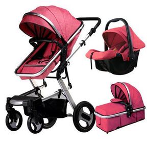 Family Baby Pram 3 In 1 Red Colour Baby Stroller Travelling System