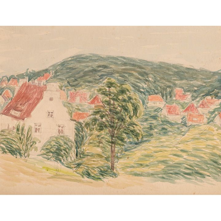 Władysław Brzosko | Widok z Górnego Sopotu - praca dwustronna