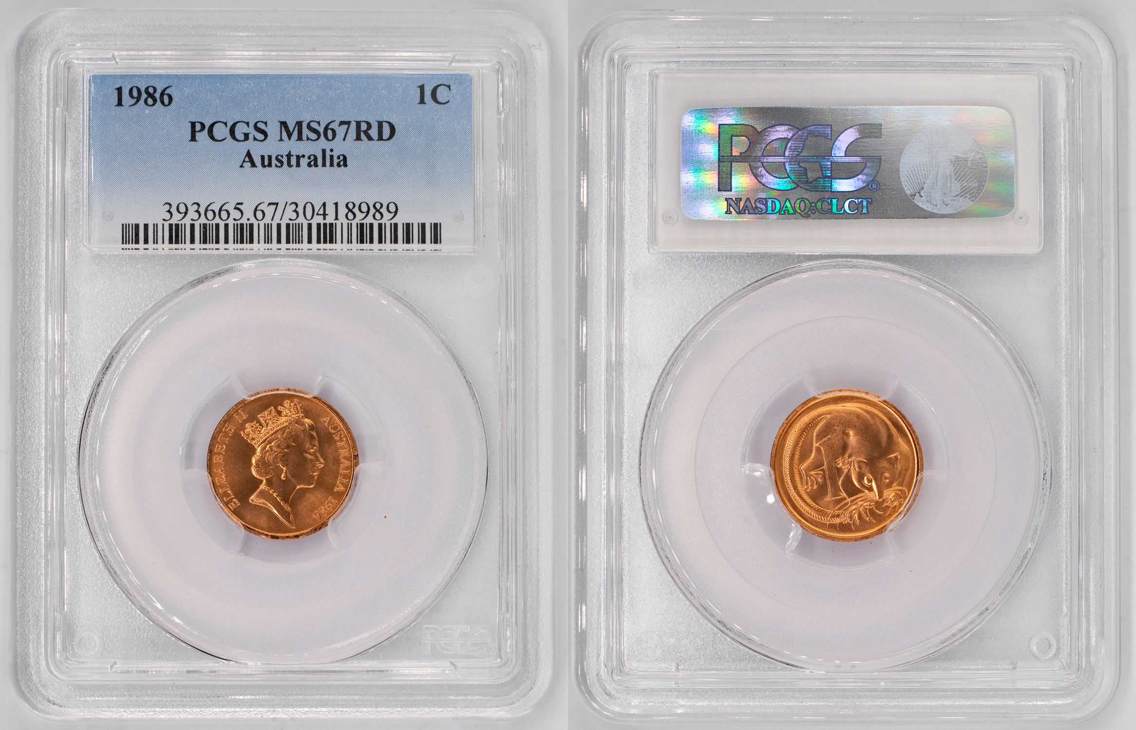 Elizabeth II, KM-78, One Cent, 1986, PCGS MS67RD
