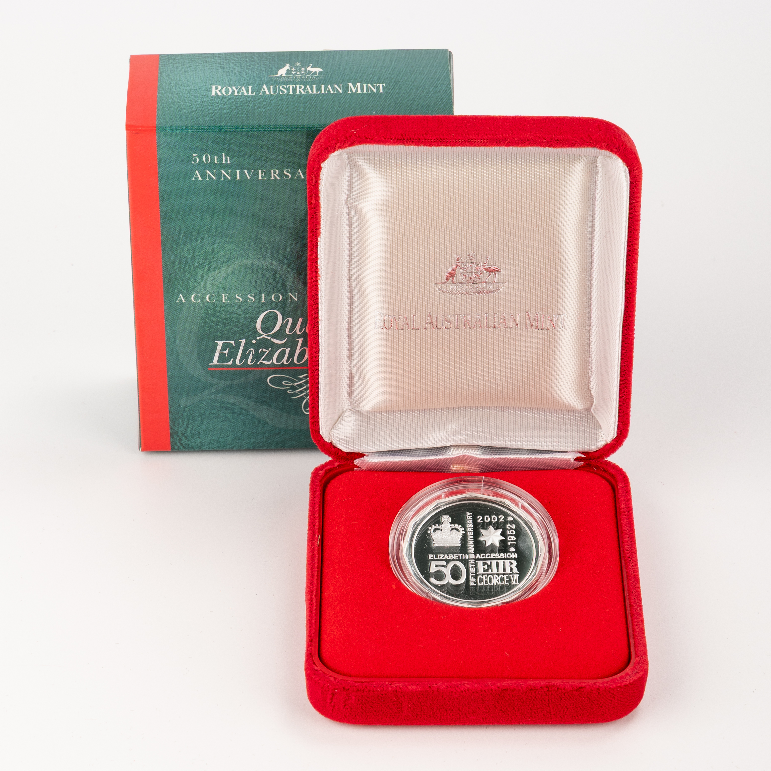 3 · QEII Assession 50th Anniversary Silver Proof, Fifty Cents, 2002