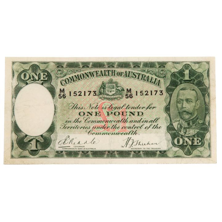 Riddle/Sheehan, One Pound, 1933, Fine
